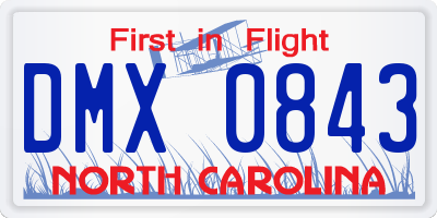 NC license plate DMX0843