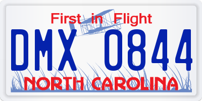 NC license plate DMX0844