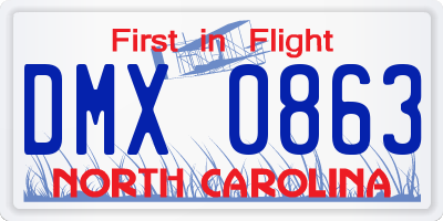 NC license plate DMX0863