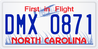 NC license plate DMX0871