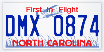 NC license plate DMX0874