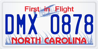 NC license plate DMX0878