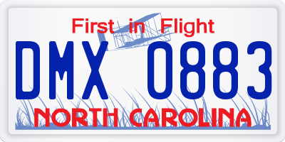 NC license plate DMX0883