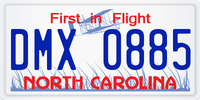 NC license plate DMX0885