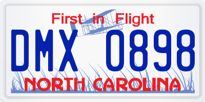 NC license plate DMX0898
