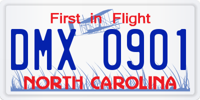 NC license plate DMX0901