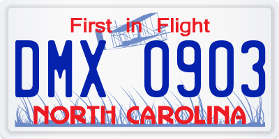 NC license plate DMX0903