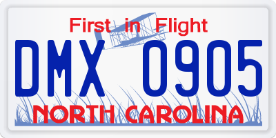 NC license plate DMX0905
