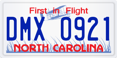 NC license plate DMX0921