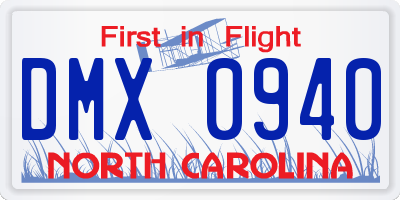 NC license plate DMX0940