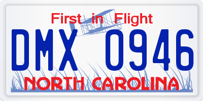 NC license plate DMX0946