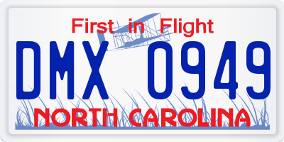NC license plate DMX0949