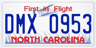 NC license plate DMX0953
