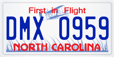 NC license plate DMX0959