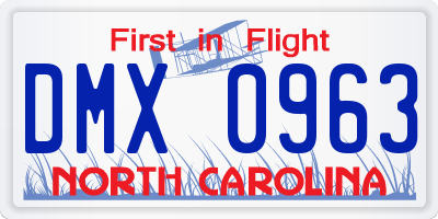 NC license plate DMX0963