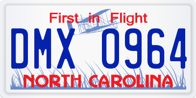 NC license plate DMX0964