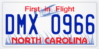 NC license plate DMX0966