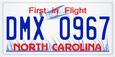 NC license plate DMX0967
