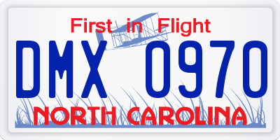 NC license plate DMX0970