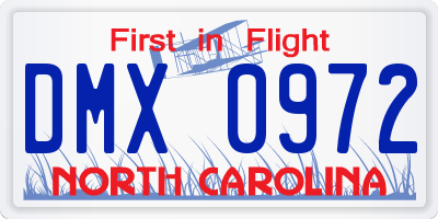 NC license plate DMX0972