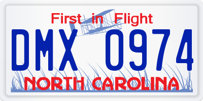 NC license plate DMX0974