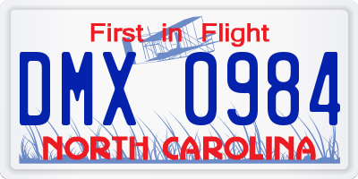 NC license plate DMX0984