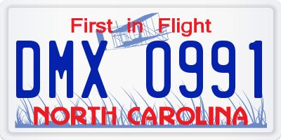 NC license plate DMX0991