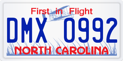 NC license plate DMX0992