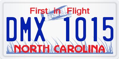 NC license plate DMX1015