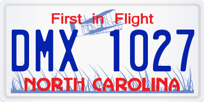 NC license plate DMX1027