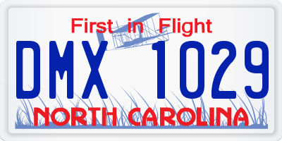 NC license plate DMX1029