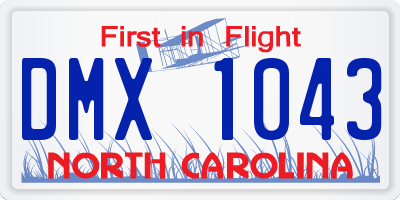NC license plate DMX1043