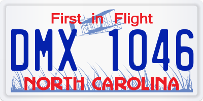 NC license plate DMX1046