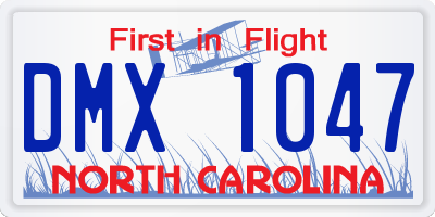 NC license plate DMX1047