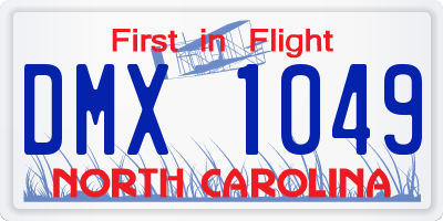 NC license plate DMX1049
