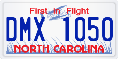 NC license plate DMX1050