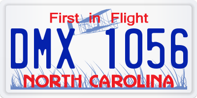 NC license plate DMX1056
