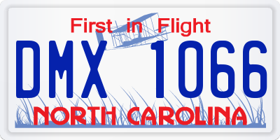 NC license plate DMX1066