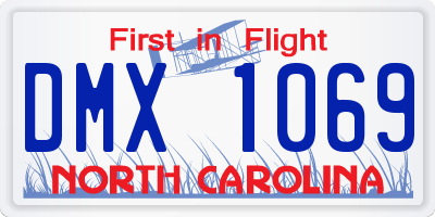 NC license plate DMX1069