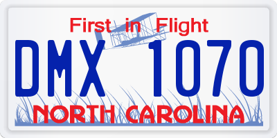 NC license plate DMX1070