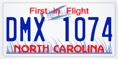 NC license plate DMX1074