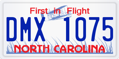 NC license plate DMX1075