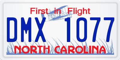 NC license plate DMX1077