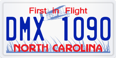 NC license plate DMX1090