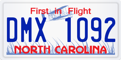 NC license plate DMX1092
