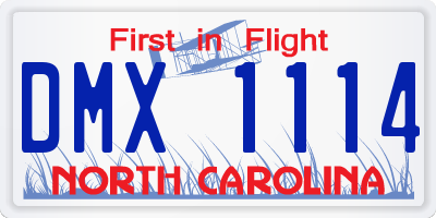 NC license plate DMX1114