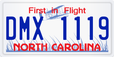 NC license plate DMX1119