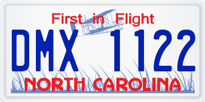 NC license plate DMX1122