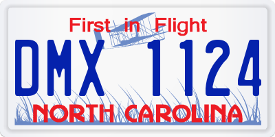 NC license plate DMX1124