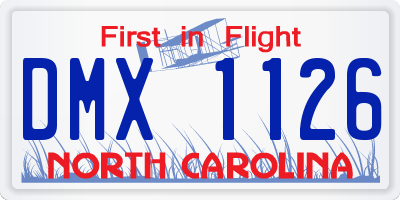 NC license plate DMX1126